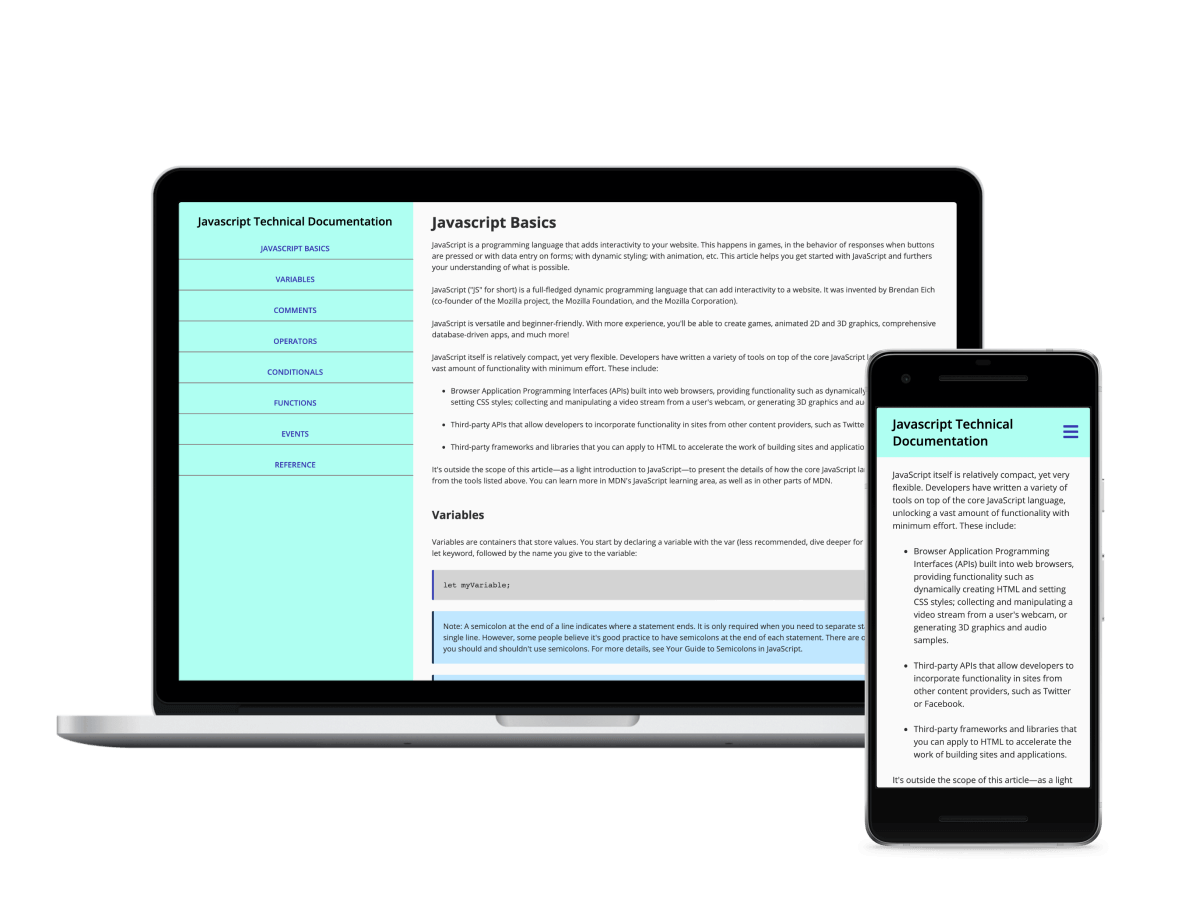 Technical Documentation Project, Mobile and Desktop Screenshot